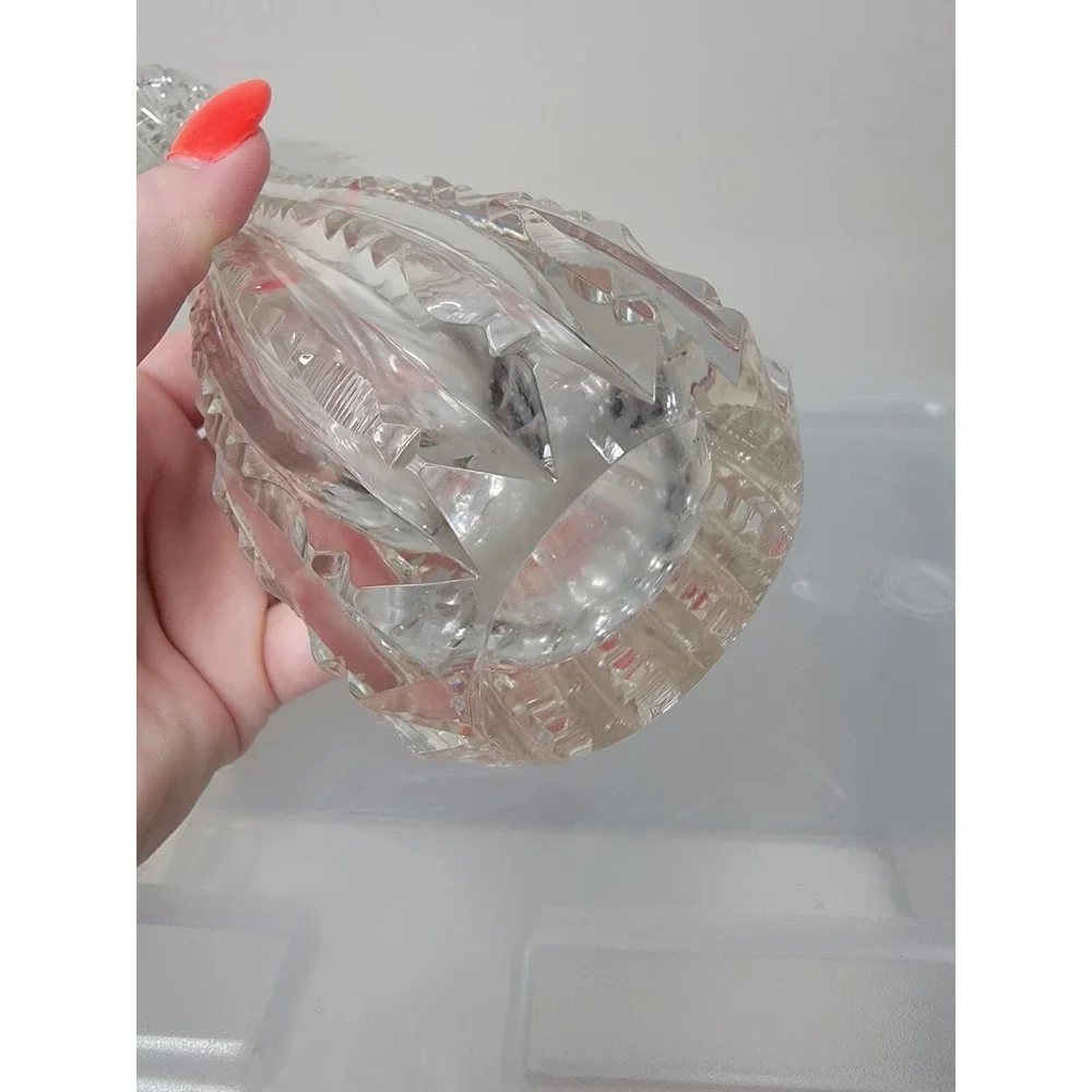 VINTAGE AMERICAN BRILLIANT CUT GLASS CRYSTAL FLOWER BUD VASE NOTCHED PRISM PTTRN